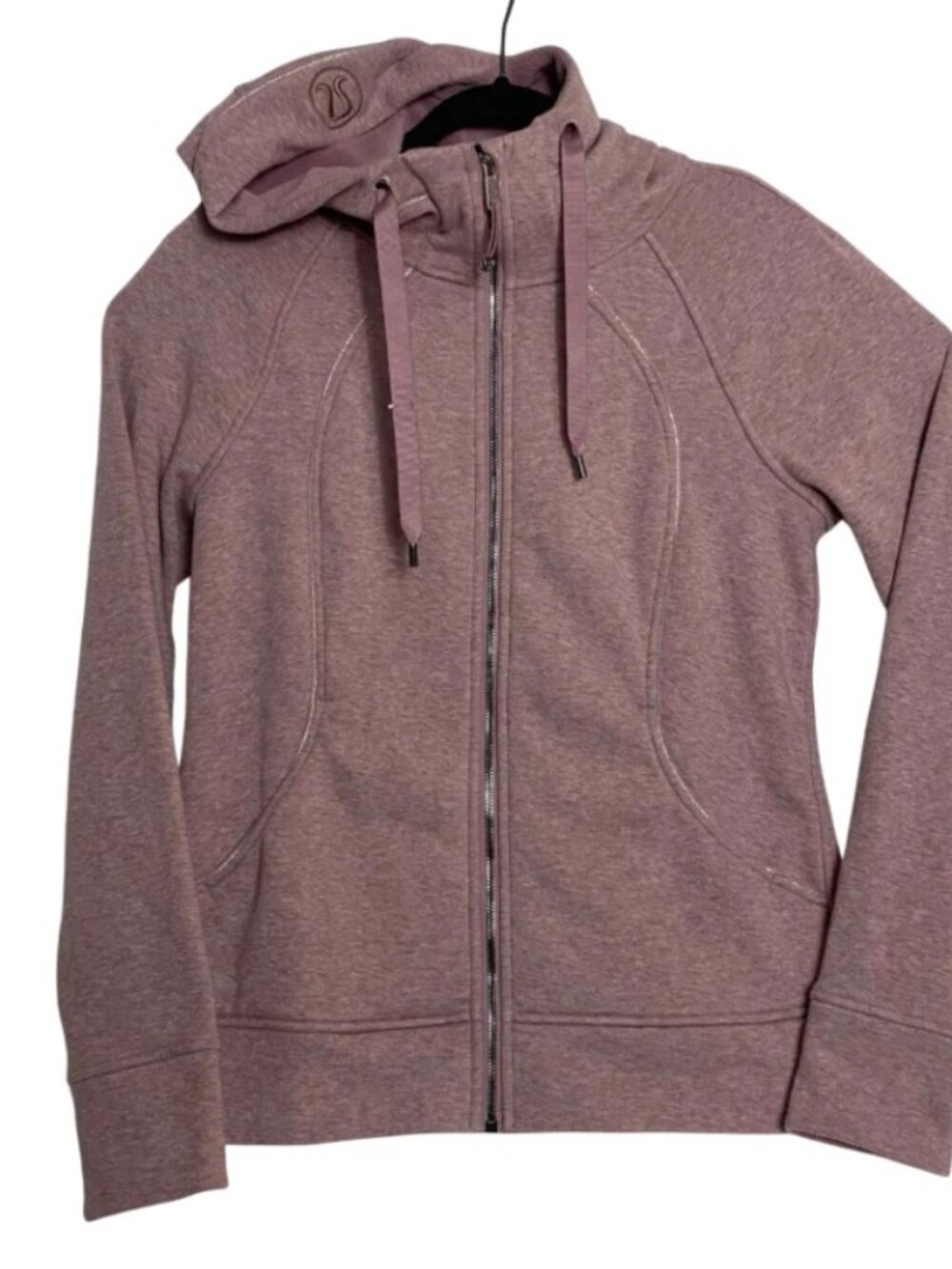 Lululemon Athletica Womens Dark Pink Scuba Full Zip Hoodie Sweatshirt Size 10